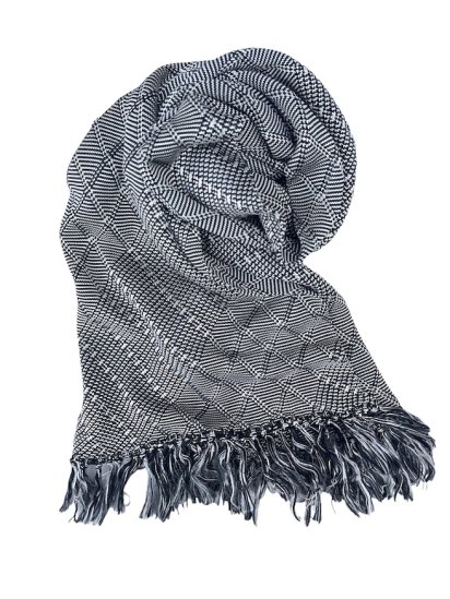 <img class='new_mark_img1' src='https://img.shop-pro.jp/img/new/icons50.gif' style='border:none;display:inline;margin:0px;padding:0px;width:auto;' />Vintage Unknown Scarf Black x White