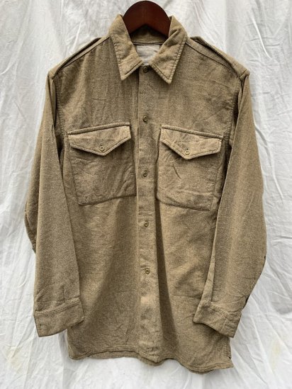 60's Vintage British Army Wool Shirts (Size : 1)