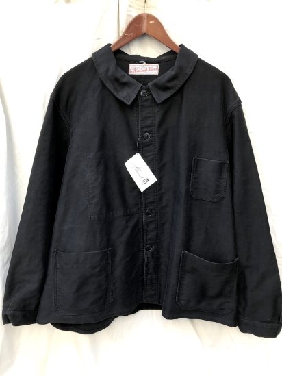 50-60's Vintage Le Mont Saint Martin Black Moleskin Jacket (Size 