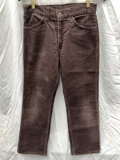 80's Vintage LEVIS 519 Corduroy Pants Made in USA Dark Brown (SIZE : approx 3027)