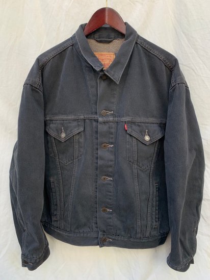 <img class='new_mark_img1' src='https://img.shop-pro.jp/img/new/icons50.gif' style='border:none;display:inline;margin:0px;padding:0px;width:auto;' />90-00's Old Levi's 70605 3rd Type Black Denim Jacket Made in Spain(Size: XL)