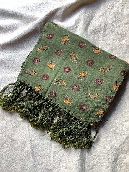 Vintage Tootal Scarf Made in England Olive