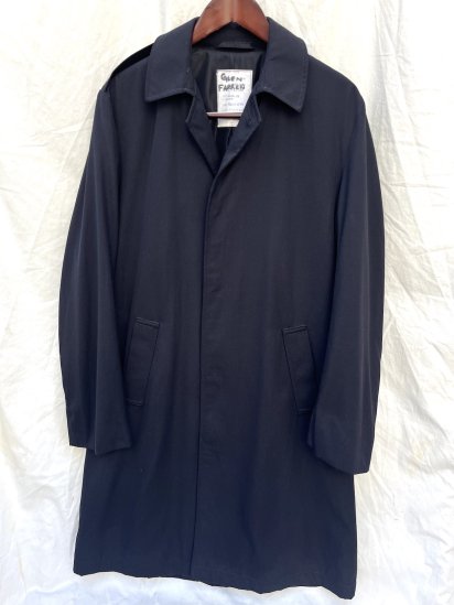70-80's Vintage Royal Navy Wool Gaberdine Trench Coat Good Condition (Size: Approx L)