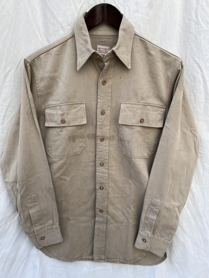50's ~ Vintage Civilian? US Army Cotton Chino Shirts