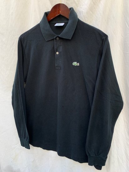 <img class='new_mark_img1' src='https://img.shop-pro.jp/img/new/icons50.gif' style='border:none;display:inline;margin:0px;padding:0px;width:auto;' />00's Lacoste Moss Stitch L/S Polo Shirts Black (SIZE : 4)