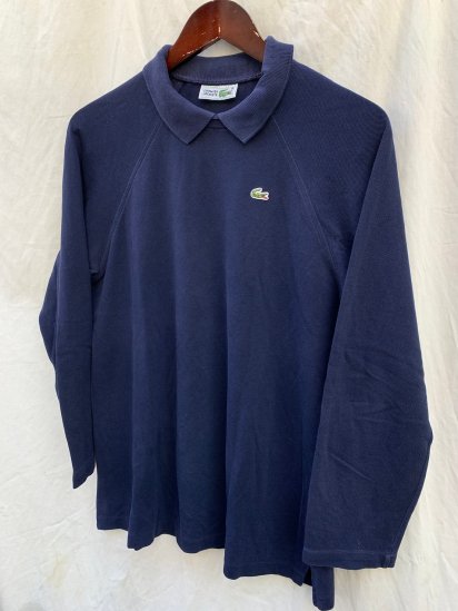 <img class='new_mark_img1' src='https://img.shop-pro.jp/img/new/icons50.gif' style='border:none;display:inline;margin:0px;padding:0px;width:auto;' />90's Vintage Lacoste Collared Raglan Sweat Shirts Navy (Size: 44)