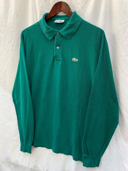 <img class='new_mark_img1' src='https://img.shop-pro.jp/img/new/icons50.gif' style='border:none;display:inline;margin:0px;padding:0px;width:auto;' />90's Vintage Lacoste Moss Stitch L/S Polo Shirts Made in France Green (Size: 6)