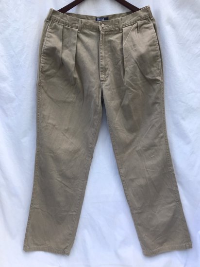 <img class='new_mark_img1' src='https://img.shop-pro.jp/img/new/icons50.gif' style='border:none;display:inline;margin:0px;padding:0px;width:auto;' />Old Ralph Lauren Chino Trousers Made in USA Khaki  (Size: approx 33×31)