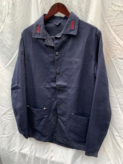 Dead Stock 50's Vintage GPO (General Post Office) Blue Work Jacket  (SIZE :  S-M )