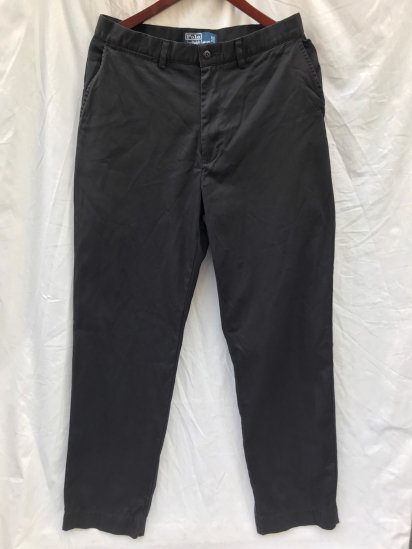 <img class='new_mark_img1' src='https://img.shop-pro.jp/img/new/icons50.gif' style='border:none;display:inline;margin:0px;padding:0px;width:auto;' />90's Old Ralph Lauren Flat Front Chino Trousers Black  (SIZE : approx 32×30) 