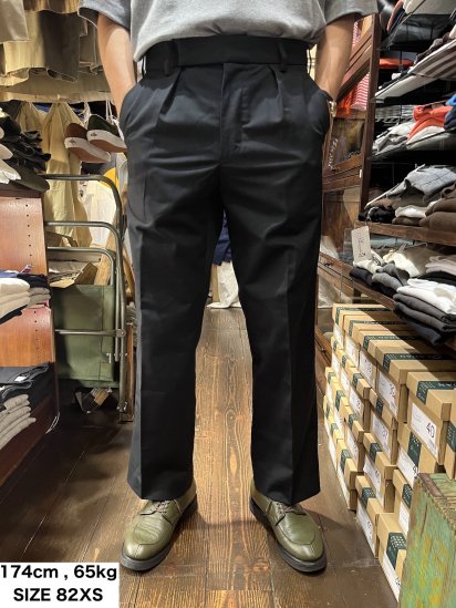 80's Dead Stock UK Police P/C Twill 1 Pleated Front Trousers by