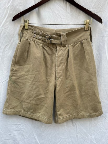 1948 Dated 40's Vintage British Army Front Double Buckle Khaki Drill Trousers (SIZE : W~29)