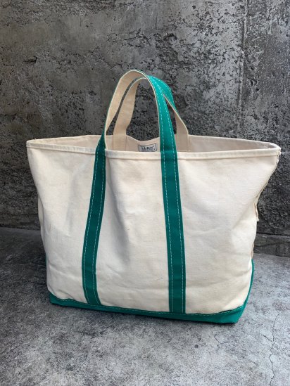 80's Vintage L.L.Bean Boat & Tote Made in U.S.A Green × Natural 
