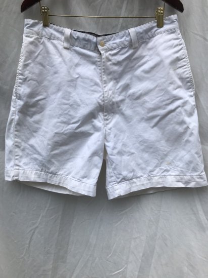 ~90's Old Ralph Lauren Flat Front Chino Shorts White Made in USA (SIZE : approx W36)
