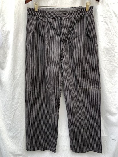 40-50's Vintage Dead Stock French Cotton Stripe Work Trousers