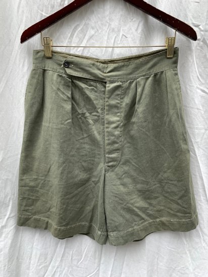 40's Vintage Australian Army Green Drill Jungle Shorts (SIZE : W31)