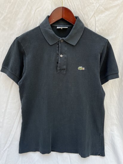 <img class='new_mark_img1' src='https://img.shop-pro.jp/img/new/icons50.gif' style='border:none;display:inline;margin:0px;padding:0px;width:auto;' />70's Vintage Lacoste Polo Shirts Made in France Faded Black (SIZE : approx S)