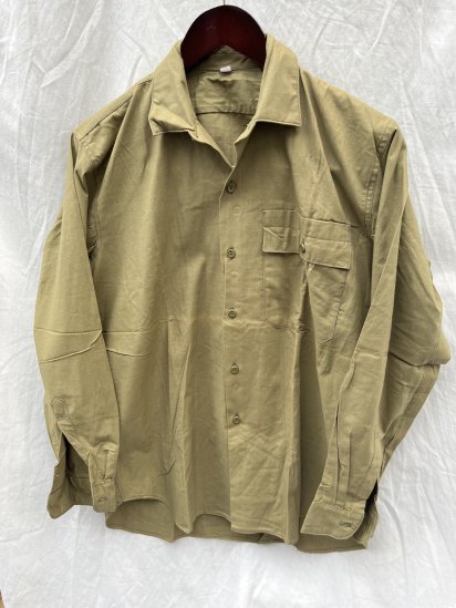 60's Vintage Dead Stock Hungarian Army Shirts (Size : 38)