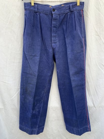 50's Vintage French Fireman Work Trousers ( Size : approx 33 x 27) -  ILLMINATE Official Online Shop