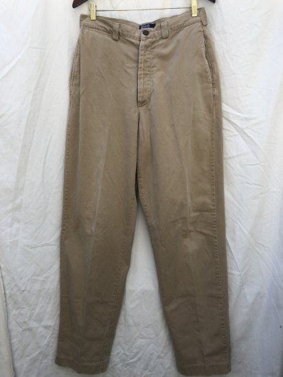 Old Ralph Lauren Chino Trousers Made in USA Khaki Beige (Size: approx 32×35)