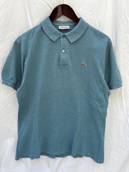 <img class='new_mark_img1' src='https://img.shop-pro.jp/img/new/icons50.gif' style='border:none;display:inline;margin:0px;padding:0px;width:auto;' />70~80's Vintage Lacoste Polo Shirts Made in France Melange Teal (SIZE : 4)