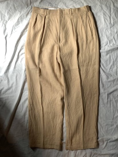 <img class='new_mark_img1' src='https://img.shop-pro.jp/img/new/icons50.gif' style='border:none;display:inline;margin:0px;padding:0px;width:auto;' />Old Ralph Lauren Pleated Front Linen Trousers Mint Condition (Size : approx 34 29 )