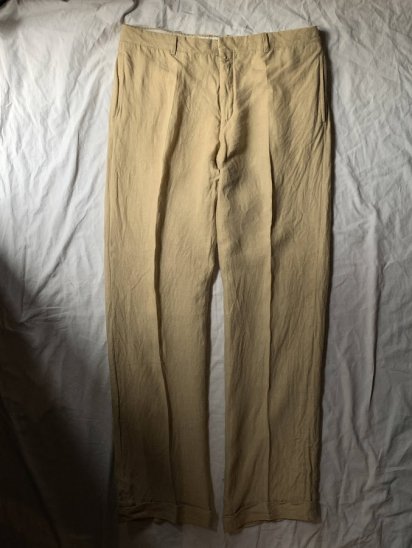 Old Ralph Lauren Flat Front Linen Trousers Made in Italy (Size : approx 3635)