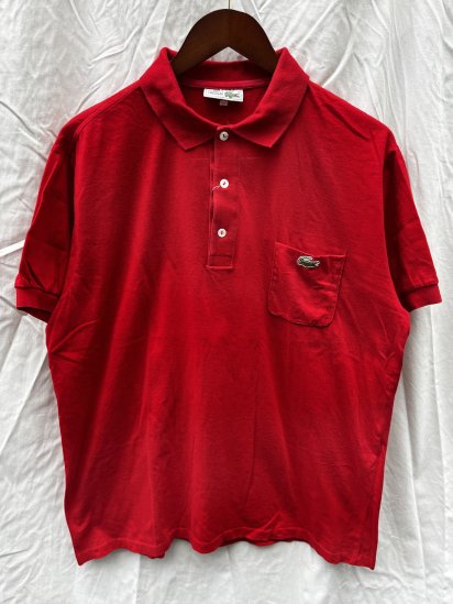 <img class='new_mark_img1' src='https://img.shop-pro.jp/img/new/icons50.gif' style='border:none;display:inline;margin:0px;padding:0px;width:auto;' />70's Vintage Lacoste Jersey Polo Shirts with PKT Made in France Red (SIZE : 5)