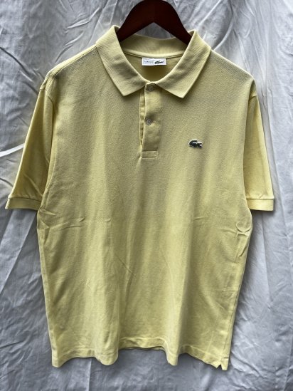 <img class='new_mark_img1' src='https://img.shop-pro.jp/img/new/icons50.gif' style='border:none;display:inline;margin:0px;padding:0px;width:auto;' />~90's Vintage Lacoste Moss Stitch Polo Shirts Made in France Light Yellow (SIZE : 6)
