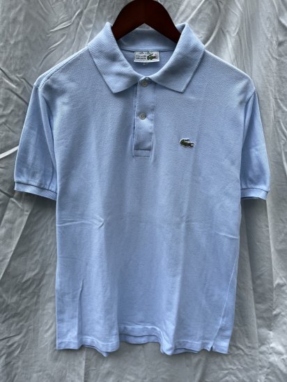 <img class='new_mark_img1' src='https://img.shop-pro.jp/img/new/icons50.gif' style='border:none;display:inline;margin:0px;padding:0px;width:auto;' />70's Vintage Lacoste Moss Stitch Polo Shirts Made in France Sax (SIZE : 6)