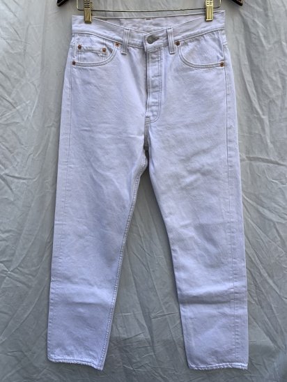 <img class='new_mark_img1' src='https://img.shop-pro.jp/img/new/icons50.gif' style='border:none;display:inline;margin:0px;padding:0px;width:auto;' />90's Old Levi's 501 Denim Pants Made in USA White (SIZE : approw 2930)