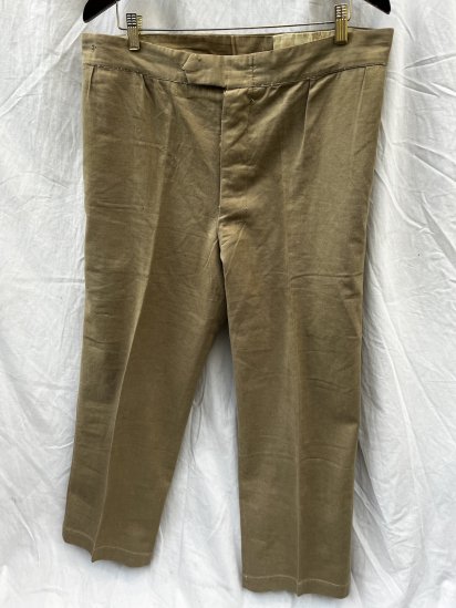 40-50's Vintage British Army Tailor Made Khaki Drill Trousers (Size : Approx 37 x 28)