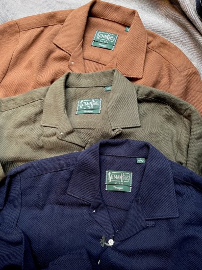 Gitman Brothers Gitman Vintage ”Triple Yarn” Cotton Twill Camp Collar Shirts Made in USA