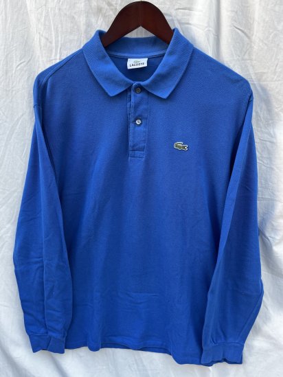 <img class='new_mark_img1' src='https://img.shop-pro.jp/img/new/icons50.gif' style='border:none;display:inline;margin:0px;padding:0px;width:auto;' />Old Lacoste Moss Stitch Long Sleeve Polo Shirts Blue (SIZE : 6)