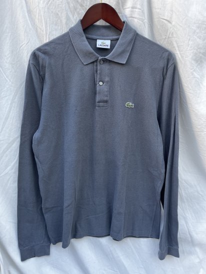 <img class='new_mark_img1' src='https://img.shop-pro.jp/img/new/icons50.gif' style='border:none;display:inline;margin:0px;padding:0px;width:auto;' />Old Lacoste Moss Stitch Long Sleeve Polo Shirts Grey (SIZE : 5)