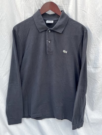 <img class='new_mark_img1' src='https://img.shop-pro.jp/img/new/icons50.gif' style='border:none;display:inline;margin:0px;padding:0px;width:auto;' />Old Lacoste Moss Stitch Long Sleeve Polo Shirts Black (SIZE : 5)