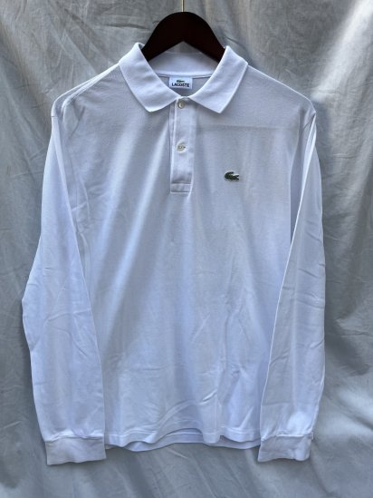 <img class='new_mark_img1' src='https://img.shop-pro.jp/img/new/icons50.gif' style='border:none;display:inline;margin:0px;padding:0px;width:auto;' />Old Lacoste Moss Stitch Long Sleeve Polo Shirts White (SIZE : 4)
