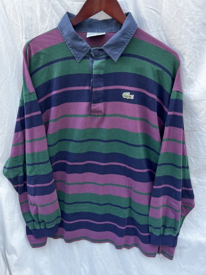 80's Vintage Lacoste Fraise Rugby Shirts Made in France Mulch Border (SIZE : 8)