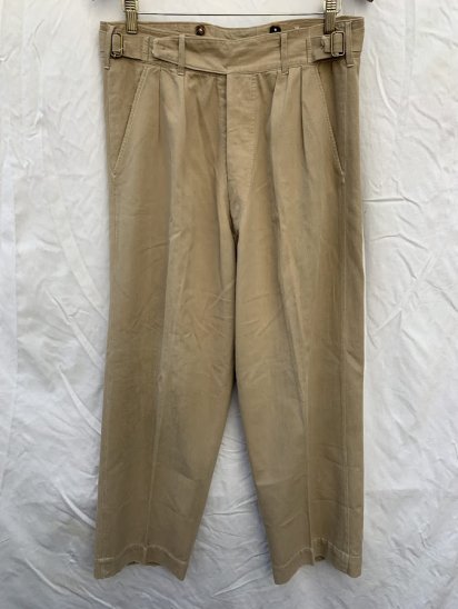 40-50's Vintage British Army Khaki Drill Trousers (Size : 3329H)