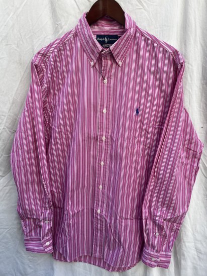 Old Ralph Lauren Broad B.D Shirts Pink Random Stripe (Size : 16 , L)