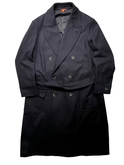 Barena Double Brest Belted Wool Melton Coat 