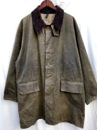 80-90's 3Crest Vintage Barbour 3/4 Original Coat MADE IN England (Size :  approx XL) / Khaki Brown - ILLMINATE Official Online Shop