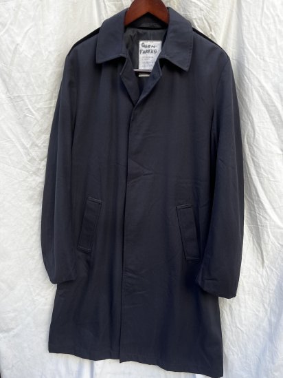 70-80's Vintage Royal Navy Wool x Poly Gaberdine Rain Coat (Size : 182/100)