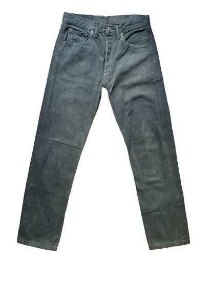Old Euro Levi's 501 Denim Pants Made in Belgium Over Dyed Grey Green (Size: 3132)