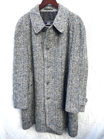 Vintage Burberrys' Irish Tweed Balmacaan Coat Made in England (SIZE : 44 REG)