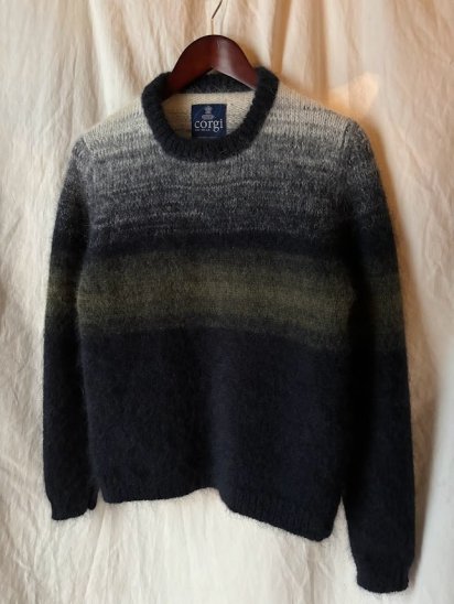 Corgi Knitwear Mohair Knit Crew Neck Sweater Made in Wales , UK