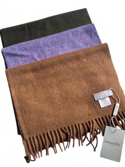 Joshua Ellis Made in England 100% Cashmere Muffler / Scarf  (180cm x 30cm) 