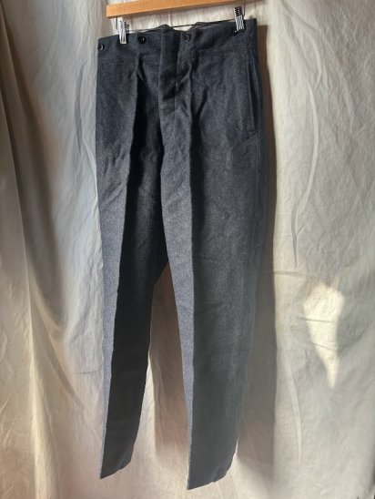 Dead Stock 50's Vintage RAF (Royal Air Force) High Back Wool Melton Trousers (Size : 17 / 3029)