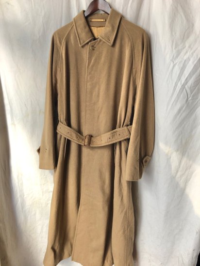 80's Burberrys 1 Panel Sleeve Wool Belted Balmacaan Coat Made in England (Size : UK48)