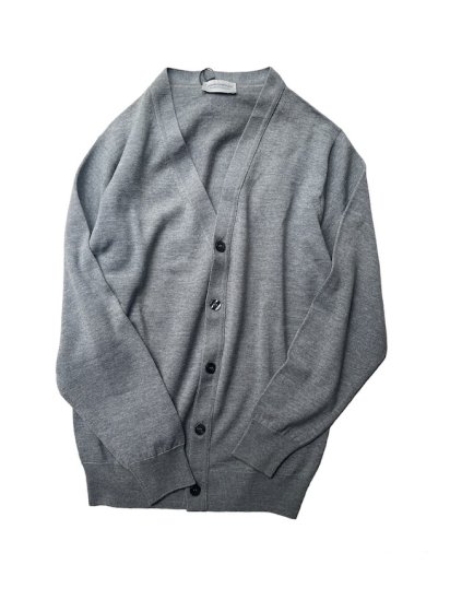JOHN SMEDLEY wool knit cardigan sweater着丈63cm